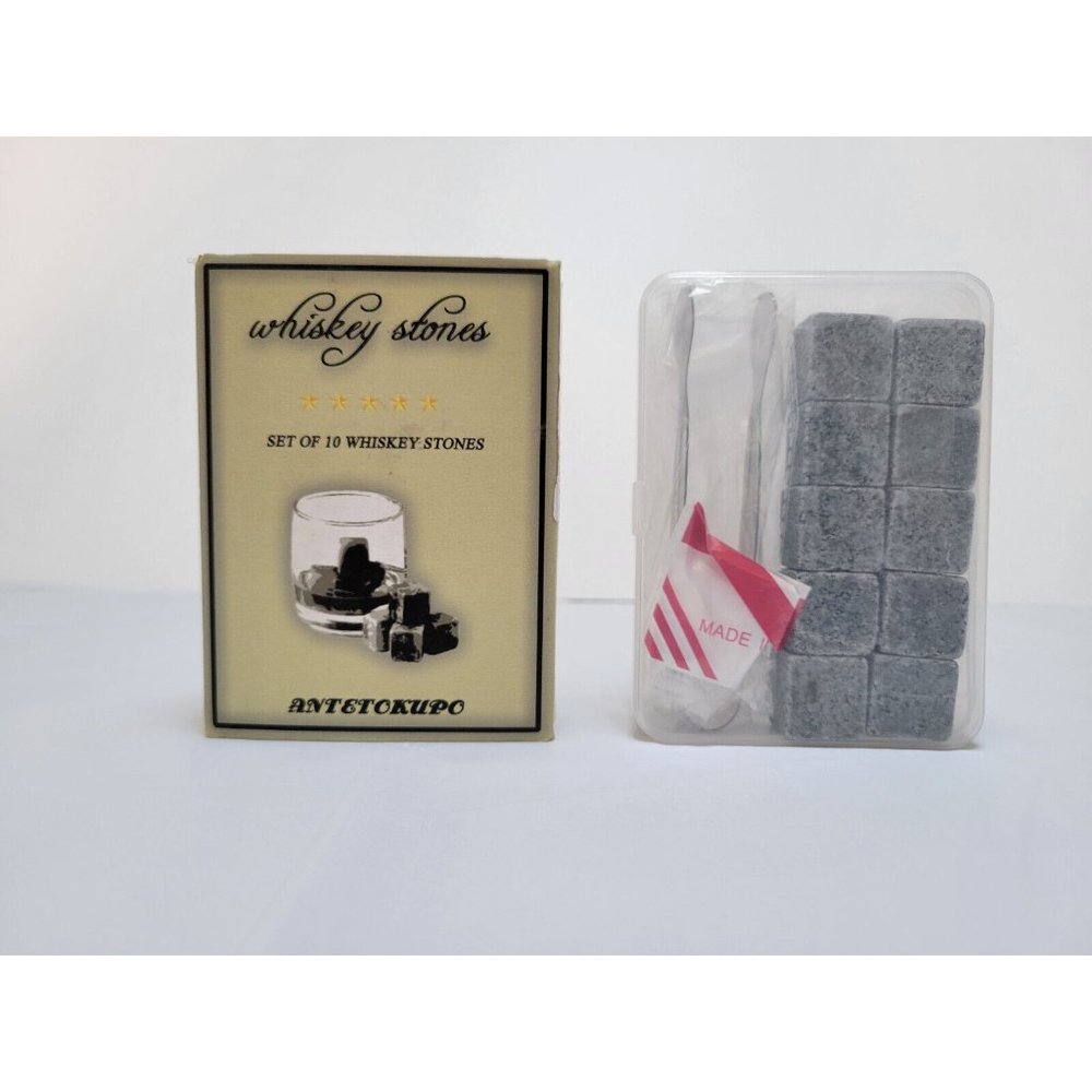 Whiskey Stones 11 pc Box Set- Stone Cubes -Won't Melt Like Ice - Great Gift